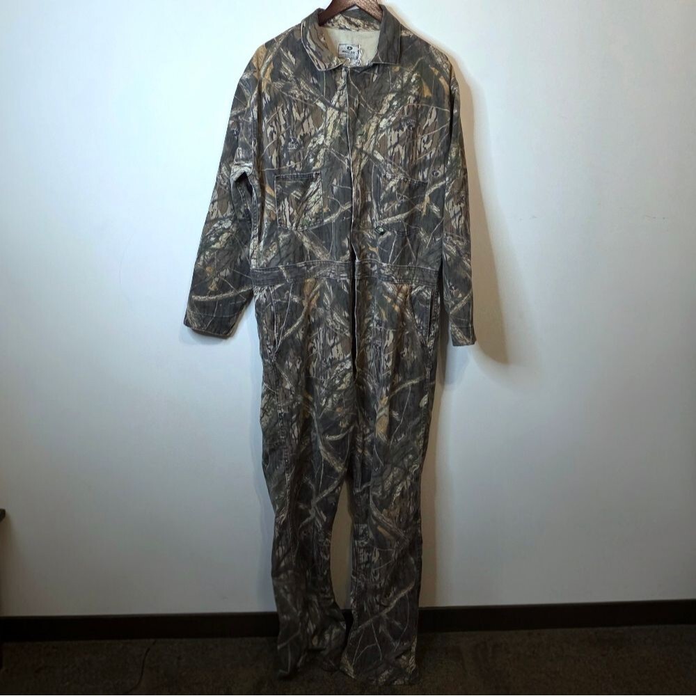 Mossy Oak Vintage Break Up Camoflauge Zip Up Coveralls Size XL